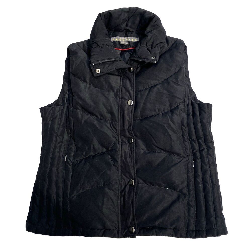 Kenneth Cole Reaction Down Puffer Vest L GIII Apparel Insulated Quilted Black